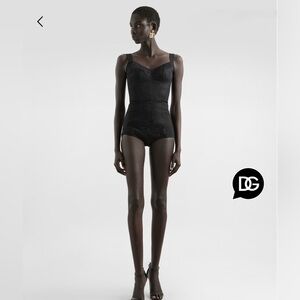 Dolce & Gabbana Black Corset laced Shapewear Bodysuit Sz 38 IT Like New!